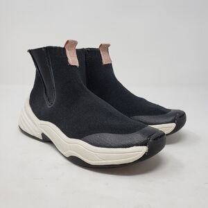 Zara Slip On Sock Style High Tops Sneakers Black Size 35